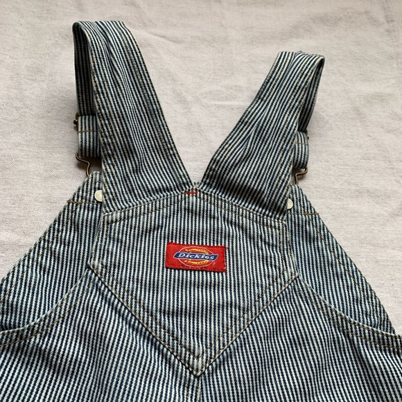 Vintage Dickies 100% Cotton Hickory Railroad Engineer Blue Striped Overalls 24M - Picture 5 of 12
